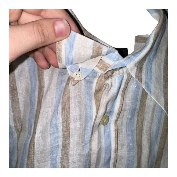 Canali Pure Linen Made in Italy Button Up Shirt L - Picture 5 of 9